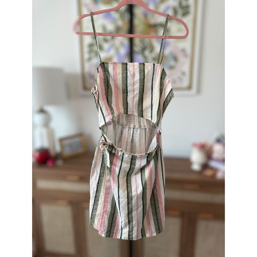 New Derek Heart Cut Out Striped Sleeveless Mini Dress Size Large